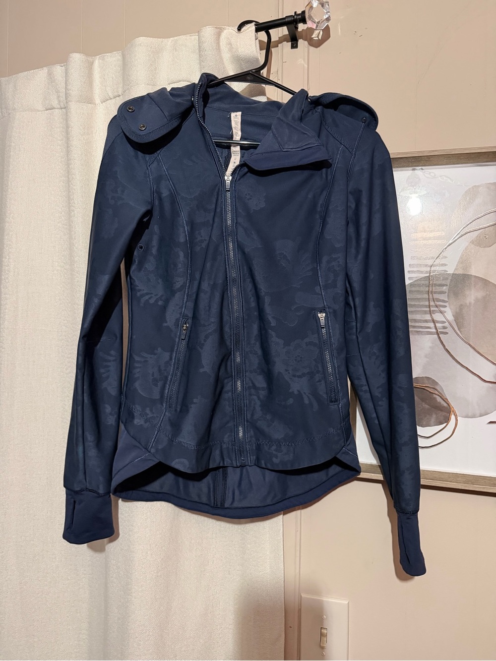 lululemon athletica Navy Floral-Print Hooded Utility Jacket